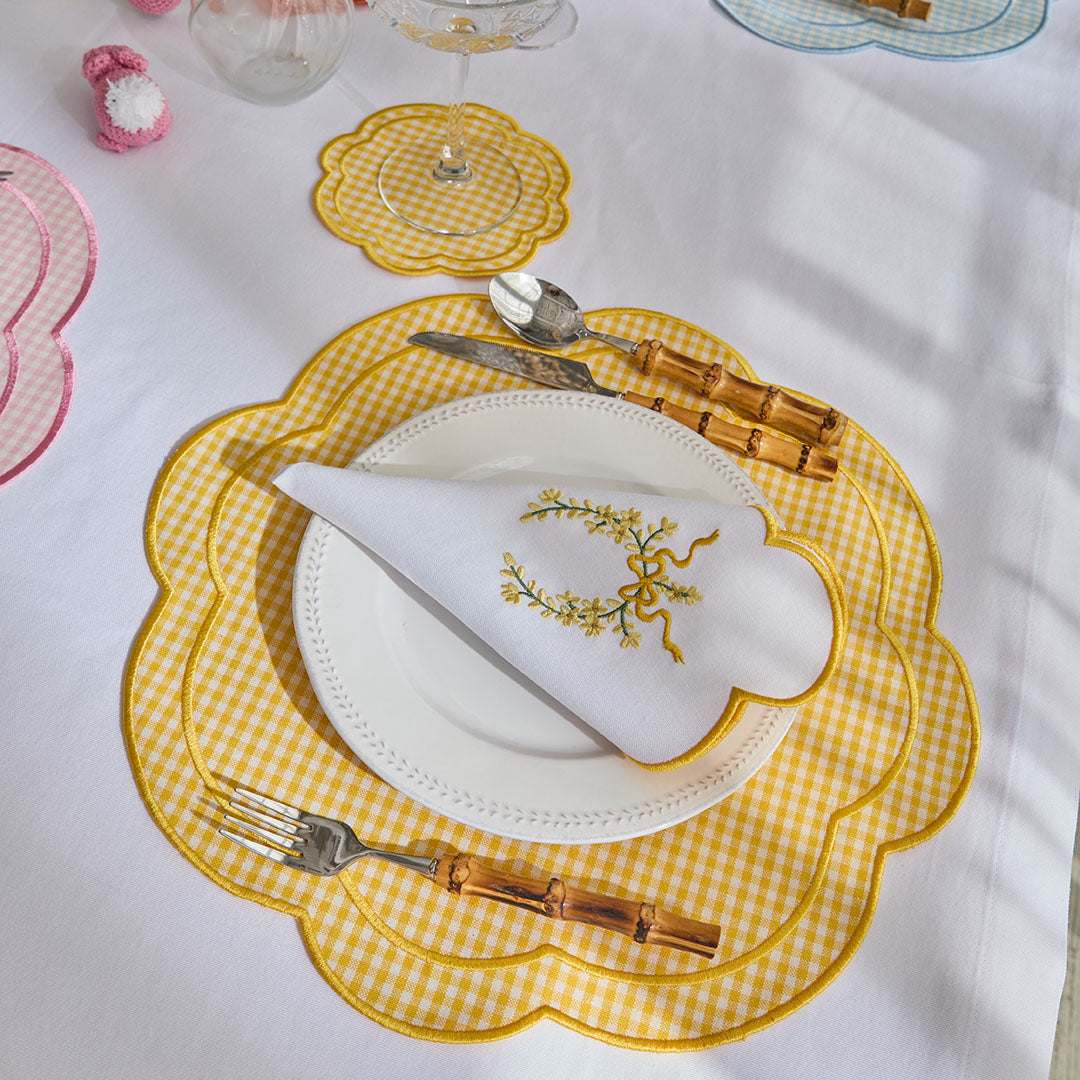 GINGHAM PLACEMATS YELLOW (SET OF 4)