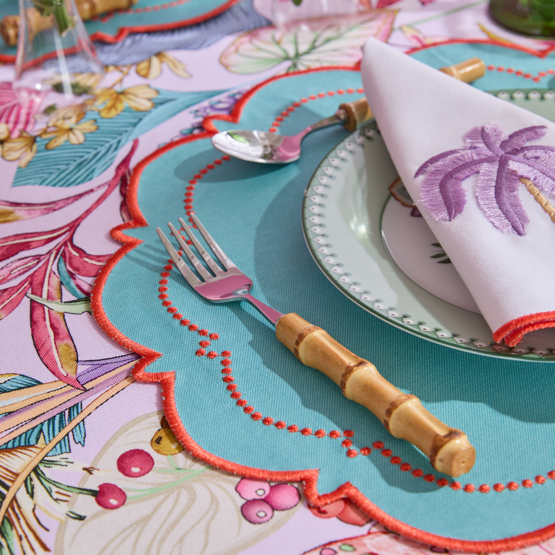 AMAYA PALM NAPKINS PURPLE (SET OF 4)