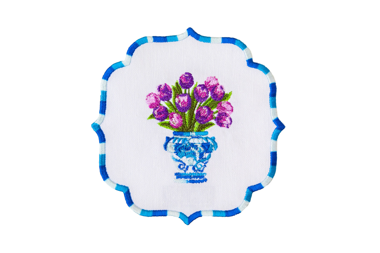 TULIP COCKTAIL NAPKINS PURPLE (SET OF 4)