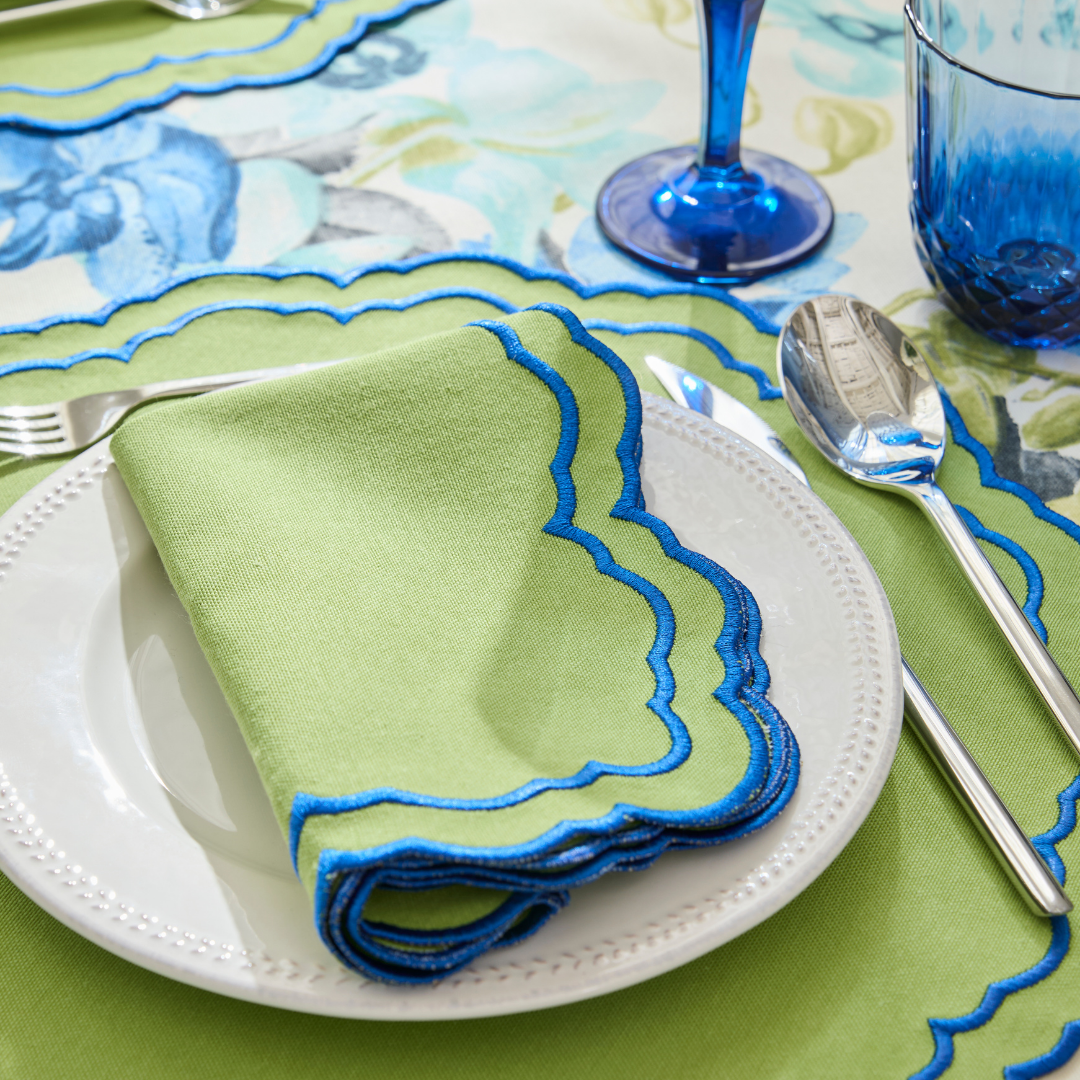 HERME PLACEMATS GREEN BLUE (SET OF 4)