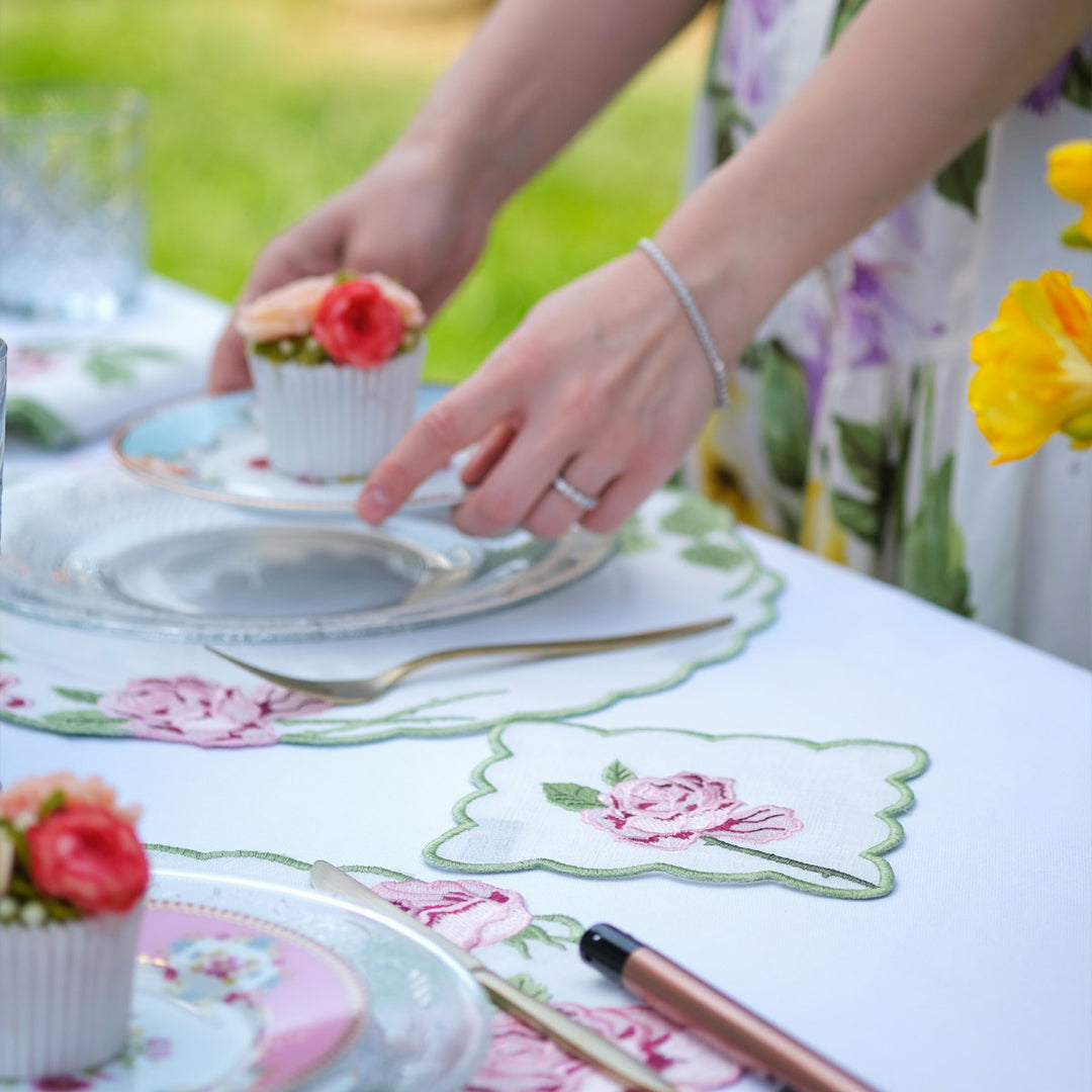 VINTAGE ROSE COCKTAIL NAPKINS (SET OF 4)