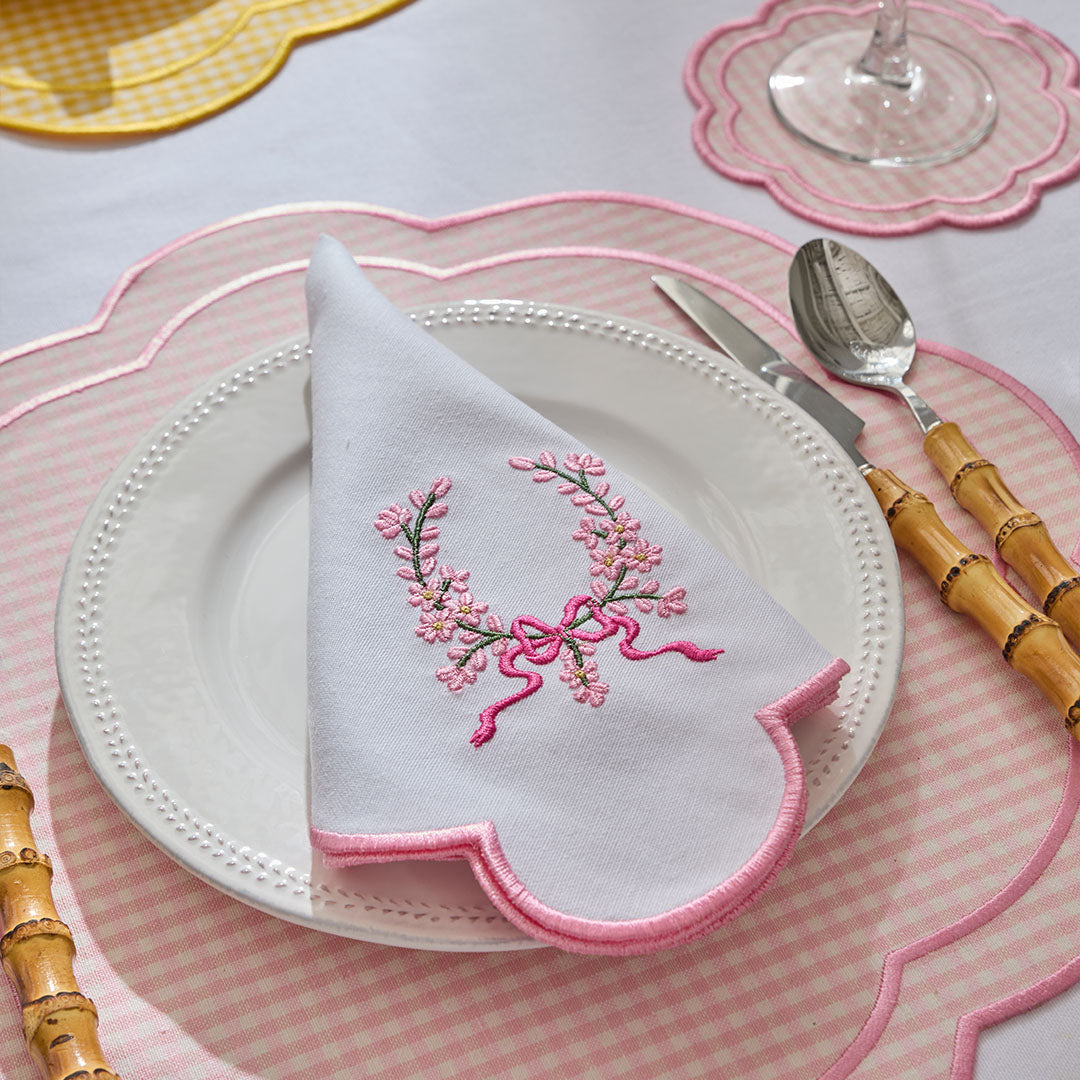 BOW NAPKINS PINK (SET OF 4)