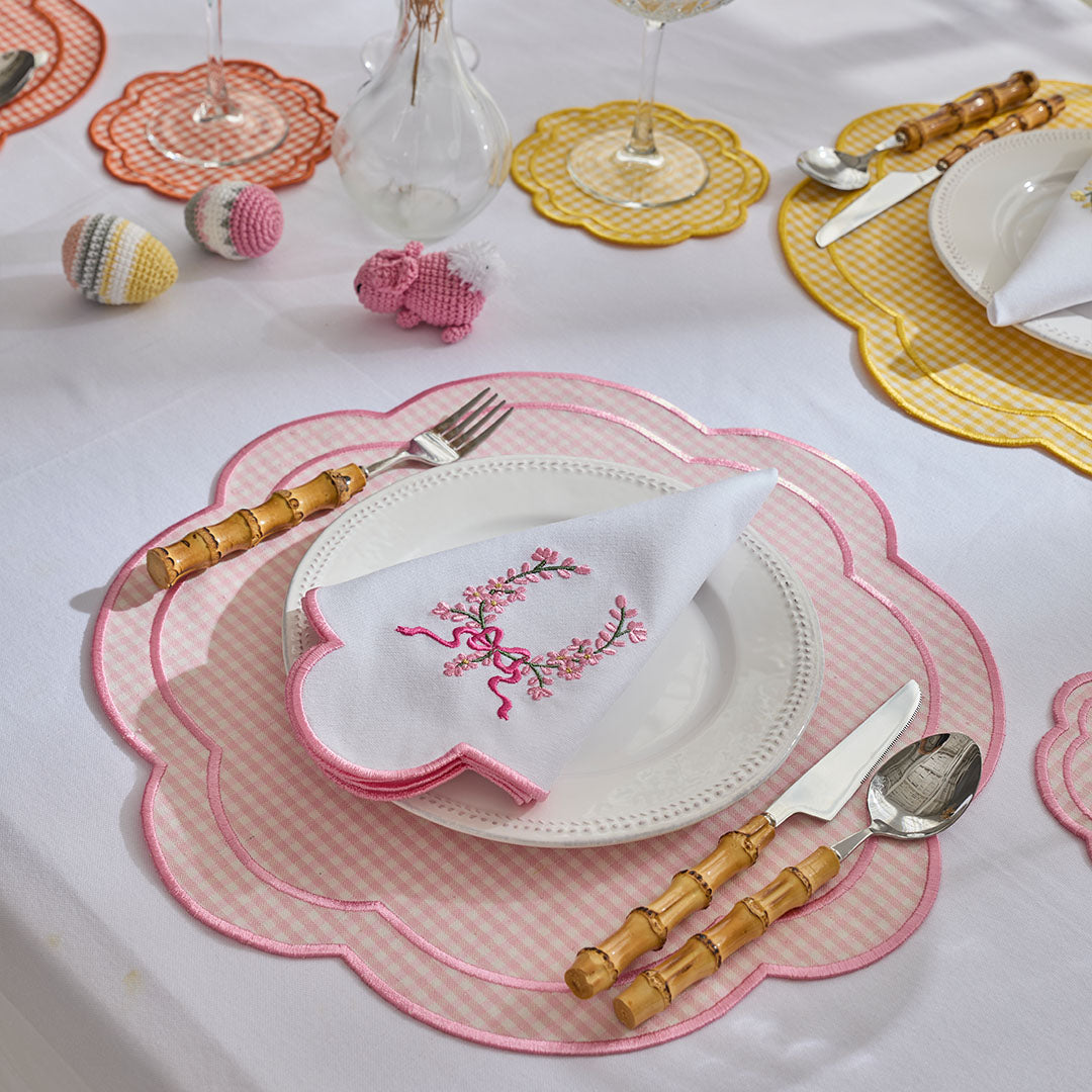 BOW NAPKINS PINK (SET OF 4)