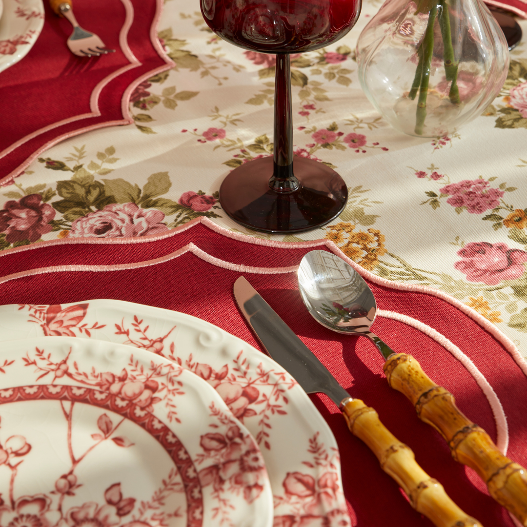 LILY PLACEMATS BURQUNDY (SET OF 4)