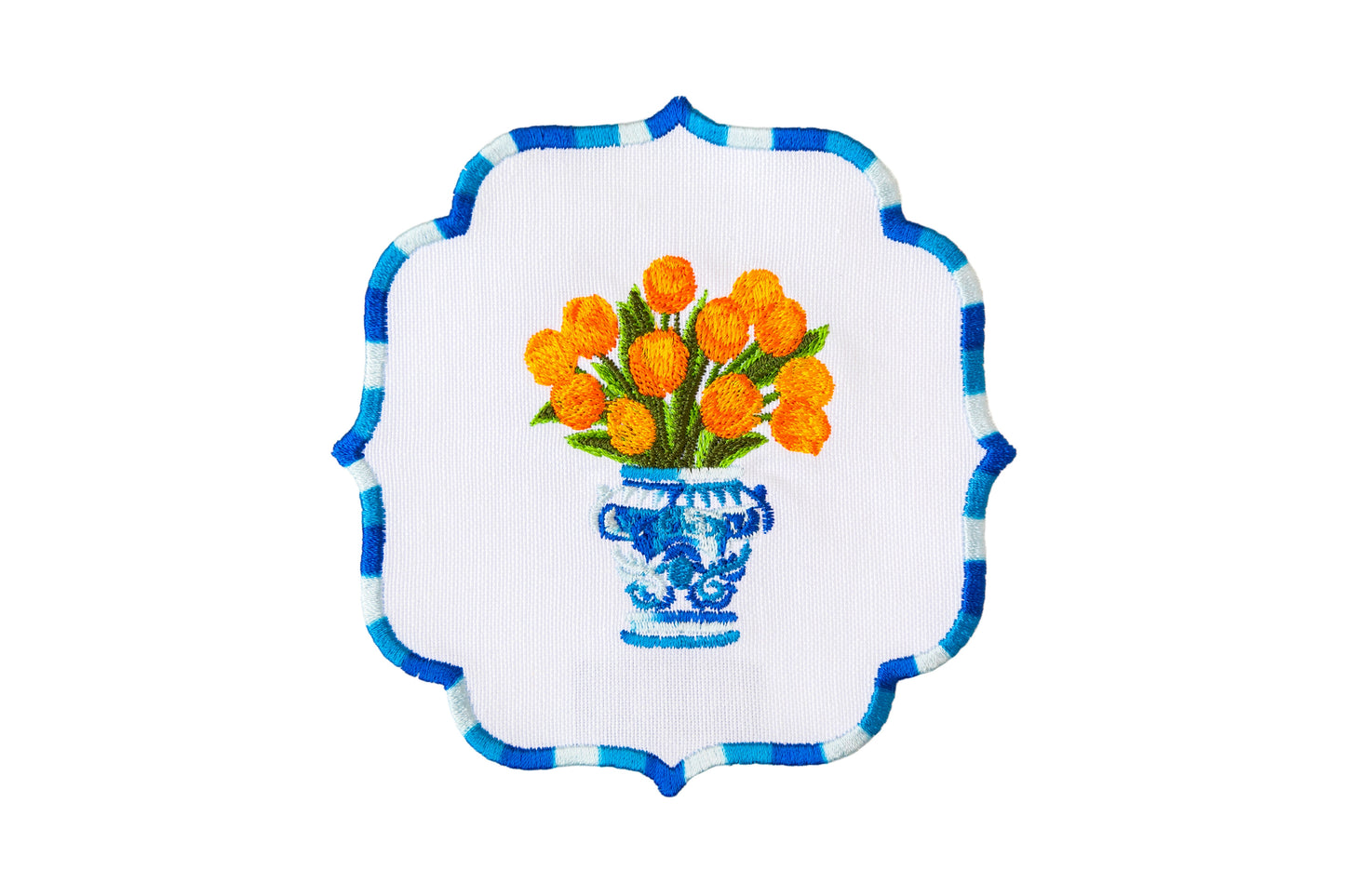 TULIP COCKTAIL NAPKINS ORANGE (SET OF 4)
