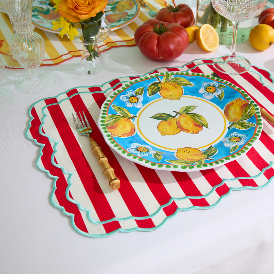 STRIPE PLACEMATS RED (SET OF 4)