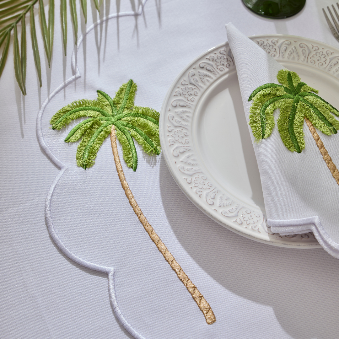 PALM NAPKINS GREEN (SET OF 4)