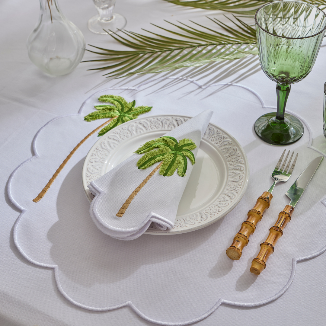 PALM NAPKINS GREEN (SET OF 4)