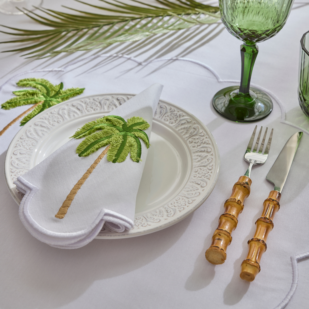 PALM NAPKINS GREEN (SET OF 4)