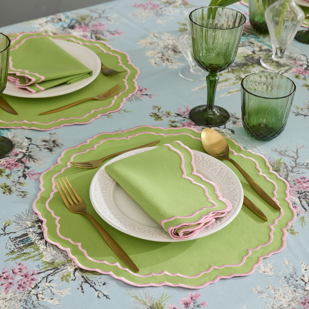 HERME PLACEMATS GREEN PINK (SET OF 4)